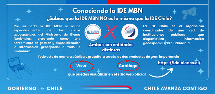 “Conociendo la Infraestructura de Datos Geoespaciales del Ministerio de Bienes Nacionales” Campaña informativa 2024